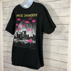 Licensed Space Invaders Over City Scape/ Moon Tee